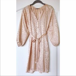 Tucker peach silk dress